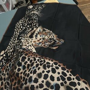 Charles Jourdan Animal Print Silk Scarf